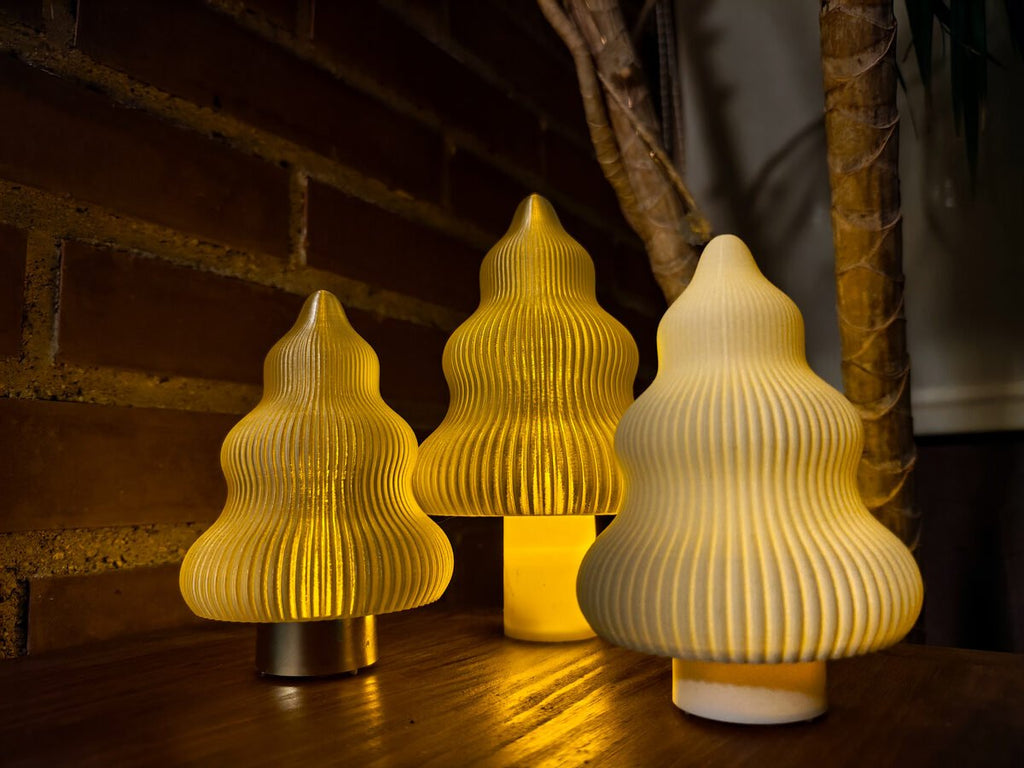 Bouba Candlelit Christmas Tree Lantern, 3D Printed Decor