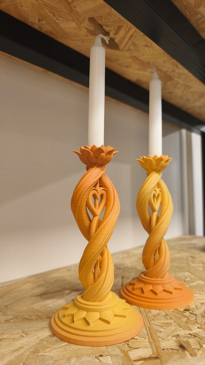 Heart Candlestick Holder, 3D Printed Spiral Lotus Candle Holder