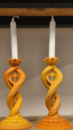 Heart Candlestick Holder, 3D Printed Spiral Lotus Candle Holder