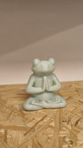 Meditating Zen Frog Statue, 3D Printed Lotus Pose Figurine