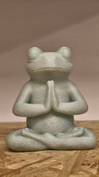 Meditating Zen Frog Statue, 3D Printed Lotus Pose Figurine