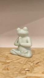 Meditating Zen Frog Statue, 3D Printed Lotus Pose Figurine
