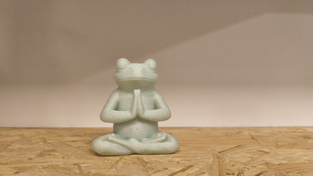 Meditating Zen Frog Statue, 3D Printed Lotus Pose Figurine
