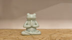 Meditating Zen Frog Statue, 3D Printed Lotus Pose Figurine