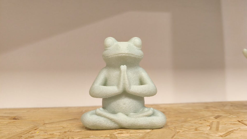 Meditating Zen Frog Statue, 3D Printed Lotus Pose Figurine