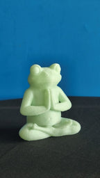 Meditating Zen Frog Statue, 3D Printed Lotus Pose Figurine