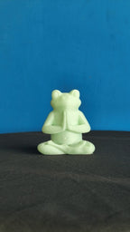 Meditating Zen Frog Statue, 3D Printed Lotus Pose Figurine