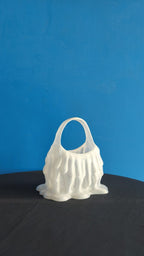 Melted Purse Sculpture, Surreal 3D Printed Decor Piece
