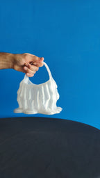 Melted Purse Sculpture, Surreal 3D Printed Decor Piece
