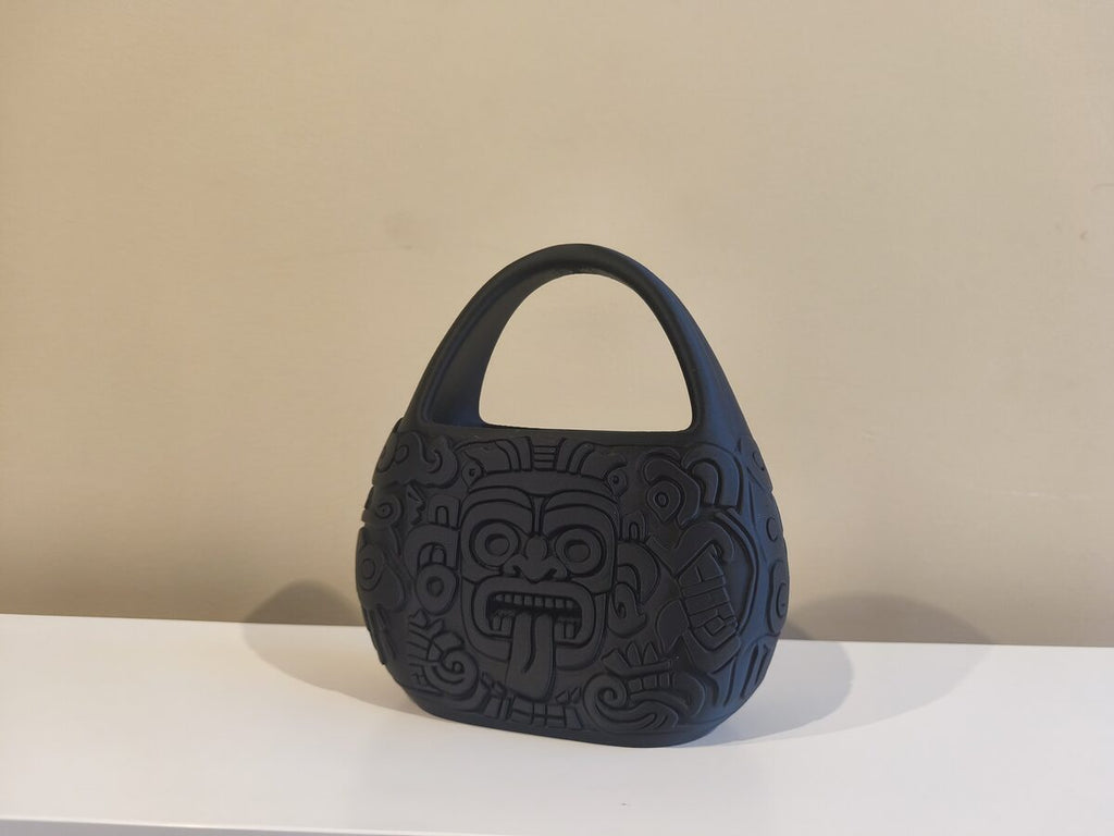 Tribal Aztec Statement Purse, 3D Printed Carved Decor Bag