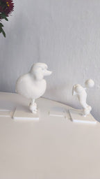 Poodle Bookend Pair, 3D Printed Curly Coat Book Holder