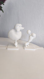 Poodle Bookend Pair, 3D Printed Curly Coat Book Holder