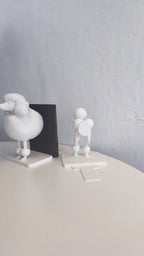 Poodle Bookend Pair, 3D Printed Curly Coat Book Holder