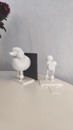 Poodle Bookend Pair, 3D Printed Curly Coat Book Holder