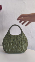 Egyptian Purse, 3D Printed Hieroglyph Relief Mini Handbag