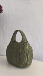 Egyptian Purse, 3D Printed Hieroglyph Relief Mini Handbag