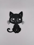 Cartoon Cat Wall Art, 3D Printed Kitten Silhouette Decor