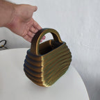Wavy Ribbed Purse Basket, 3D Printed Handbag Style Catchall