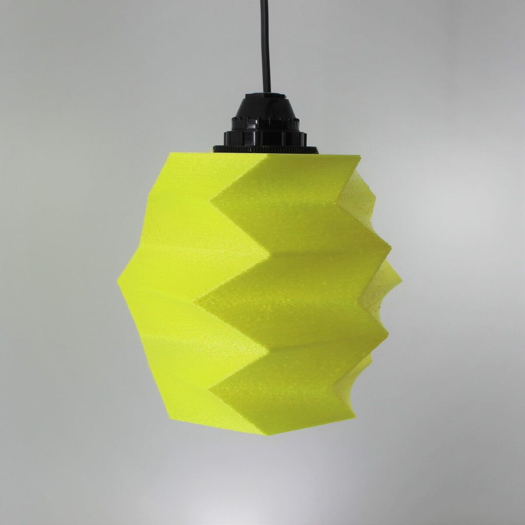 Zigzag Faceted Pendant Lampshade, 3D Printed Light Fixture