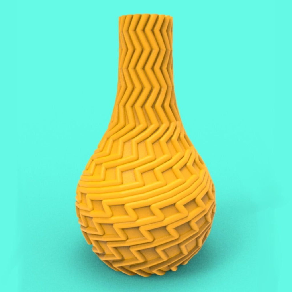 Rayo Chevron Vase, 3D Printed Zigzag Lightning Bolt Design