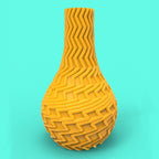Rayo Chevron Vase, 3D Printed Zigzag Lightning Bolt Design
