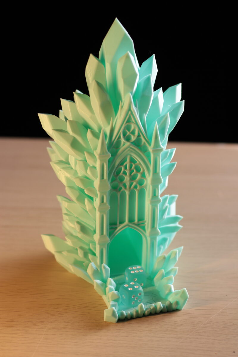 Crystal dice tower