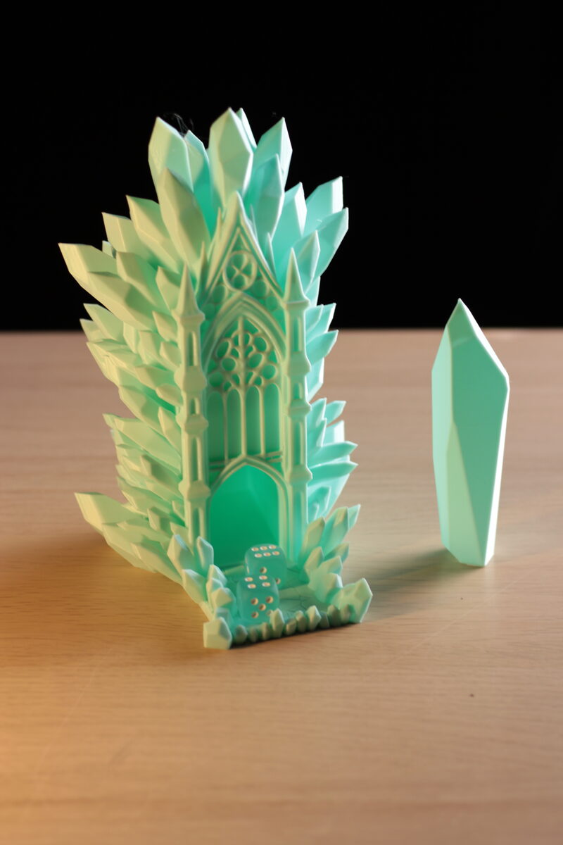 Crystal dice tower