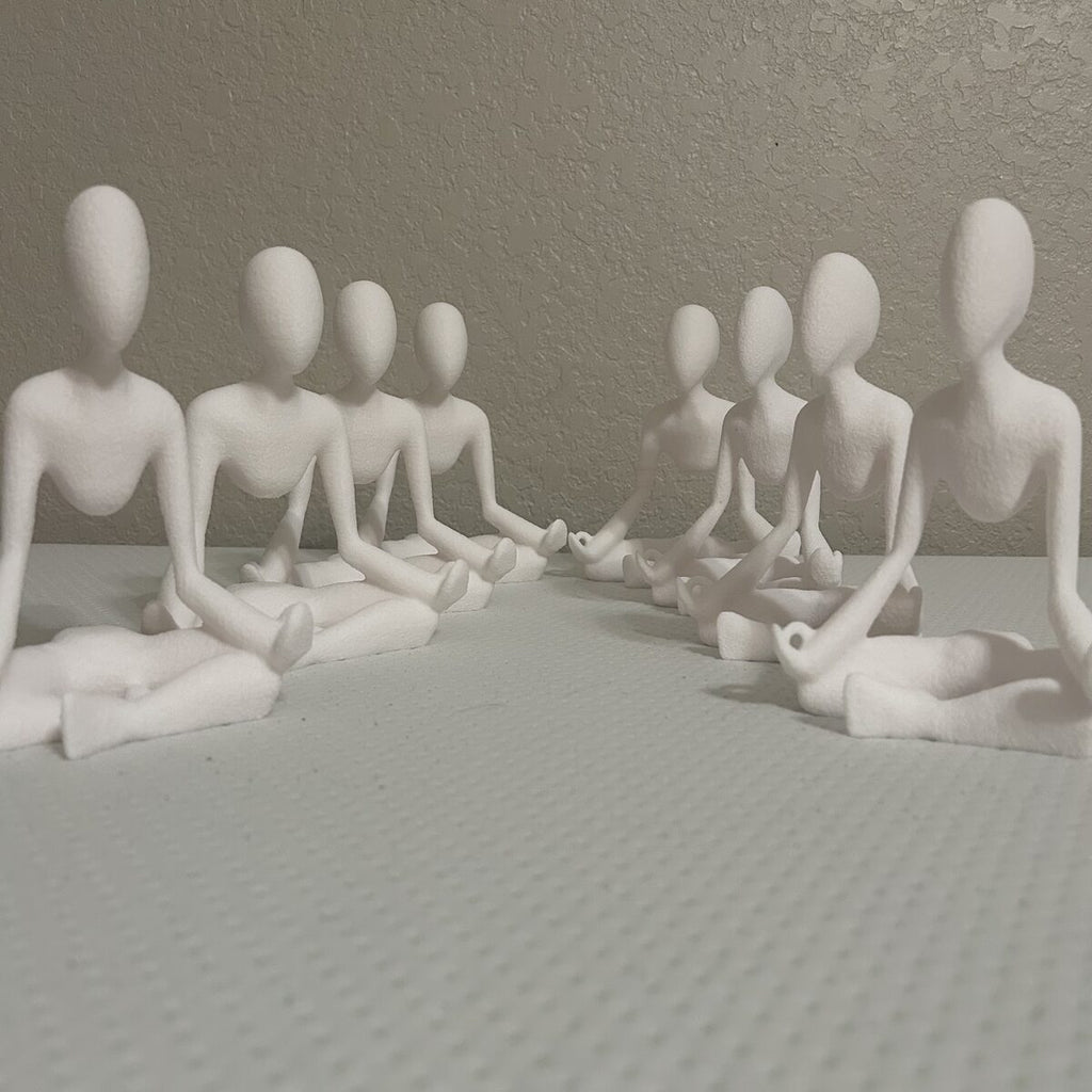 Faceless Meditation Sculpture, 3D Printed Zen Lotus Figure