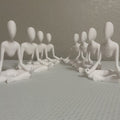 Faceless Meditation Sculpture, 3D Printed Zen Lotus Figure