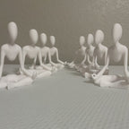 Faceless Meditation Sculpture, 3D Printed Zen Lotus Figure