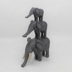 African Elephant Family Toy, 3D Printed Rolling Set
