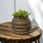 Puffer Jacket Quilted Planter Pot, 3D Printed with Saucer