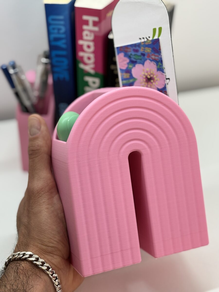 Rainbow Bookend Organizer – Book Holder With Built-in Storage For Pens, Bookmarks & More