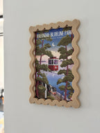 Postcard Frame, Stamp Style Scalloped Display Frame, No Glue Needed