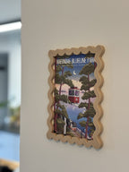 Postcard Frame, Stamp Style Scalloped Display Frame, No Glue Needed