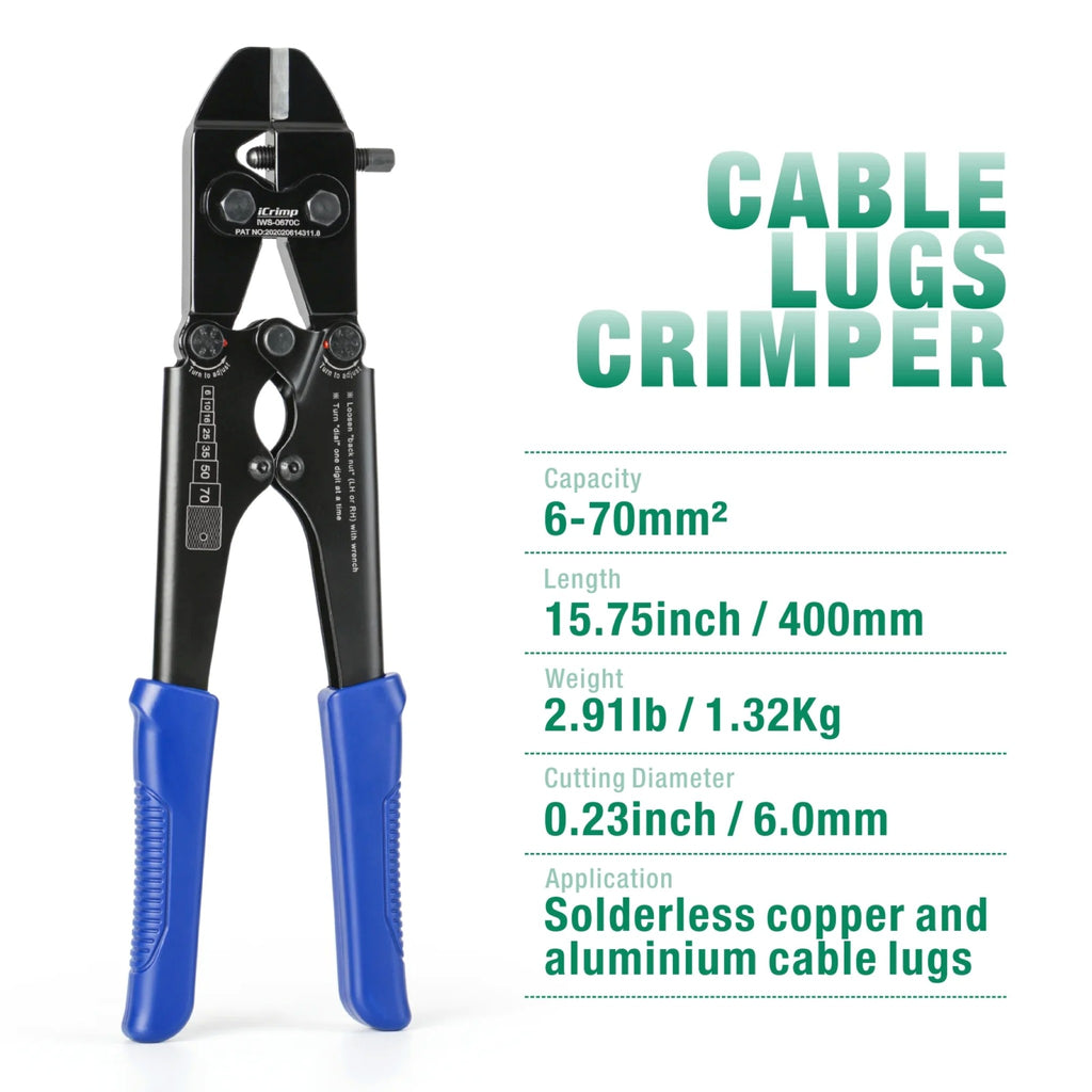 Iwiss IWS - 0670C Punch Type Battery Lug Crimping Tool - OzFDM