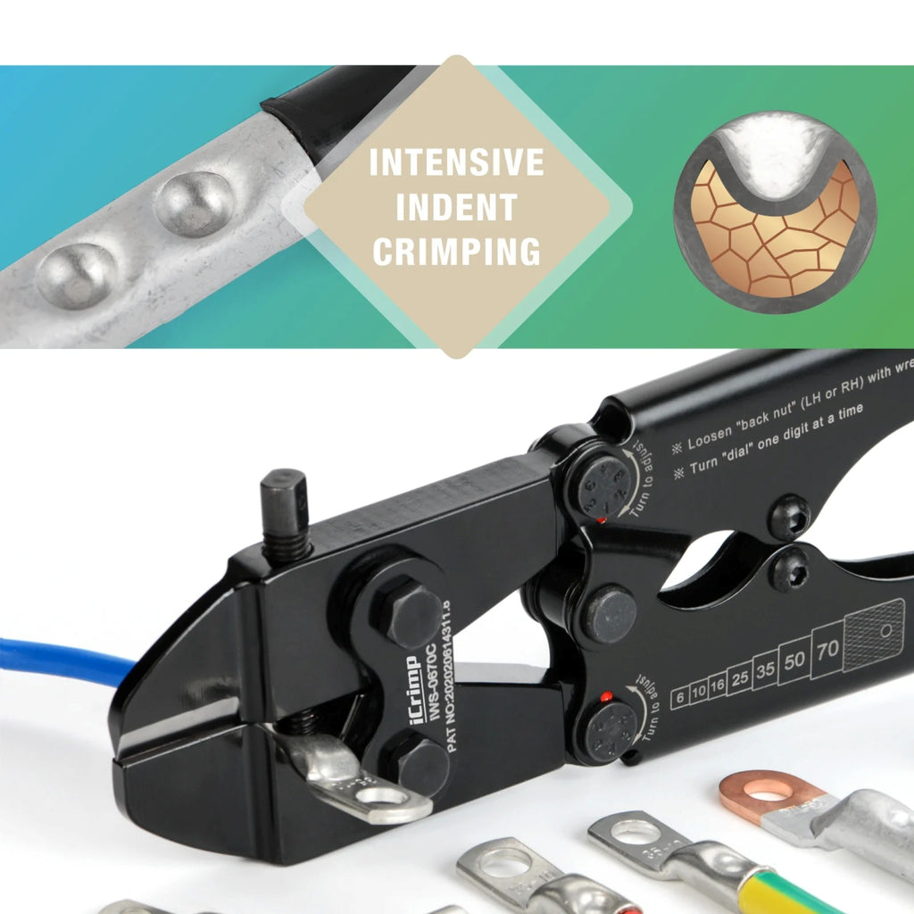 Iwiss IWS - 0670C Punch Type Battery Lug Crimping Tool - OzFDM