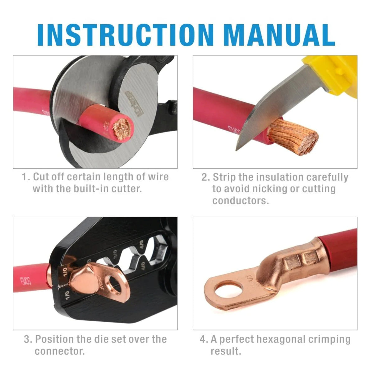 Iwiss IWS - 1040S Battery Cable Terminal Lug Crimping Tool - OzFDM