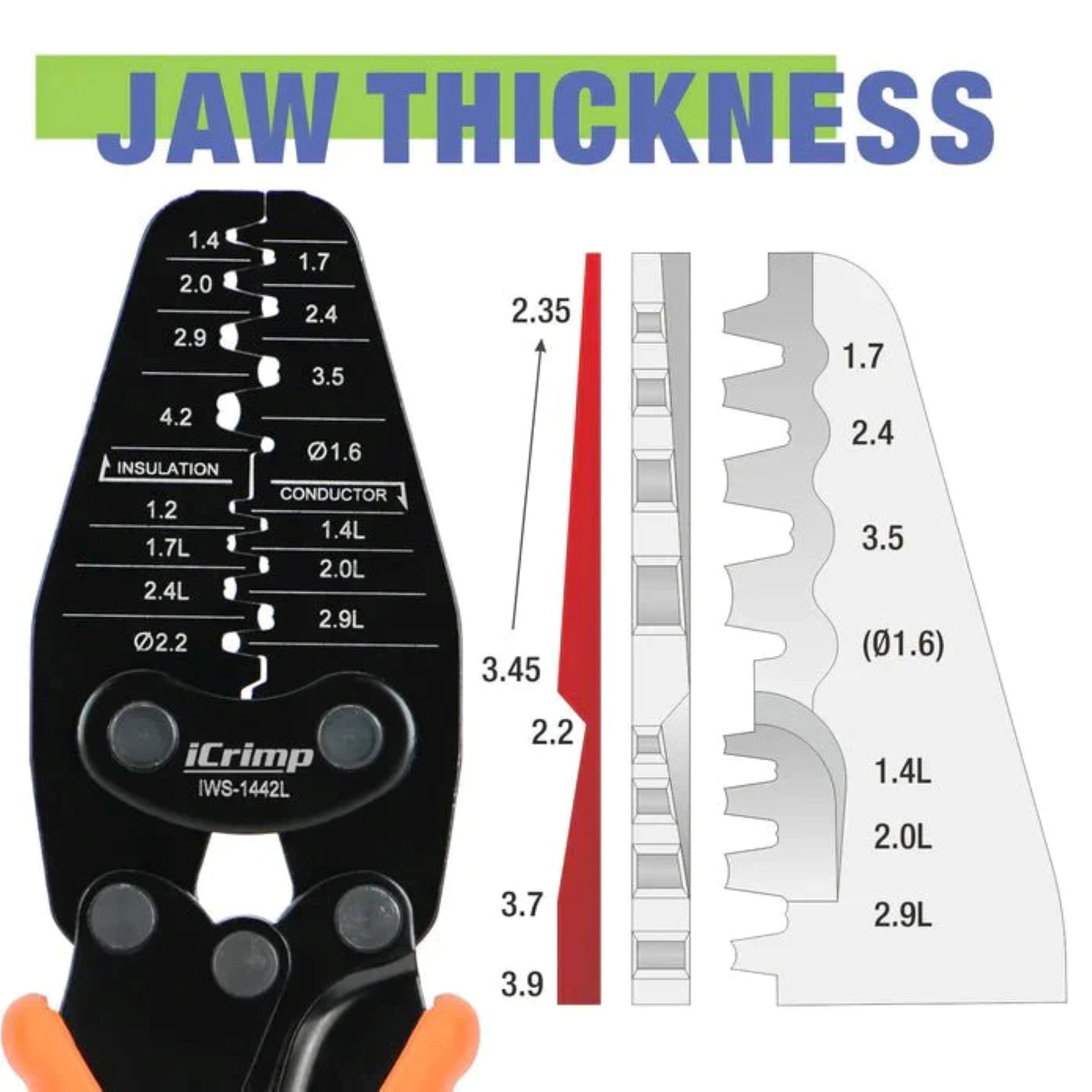 Iwiss IWS - 1442L Micro Connector Crimping Tool - OzFDM
