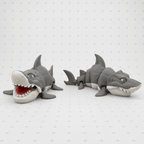 Articulated Shark Fidget Toy, 3D Printed Flexi Shark