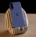 Ribbed Shell Phone Stand with AirPods Dock, Sculptural Desk Decor