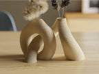 Interlocking Torus Knot Vase Set, 3D Printed Sculptural Decor