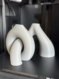 Interlocking Torus Knot Vase Set, 3D Printed Sculptural Decor