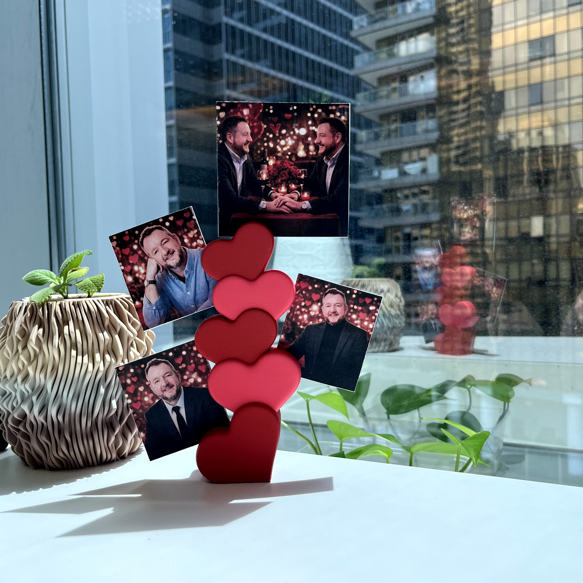 Stacked Hearts Photo Holder