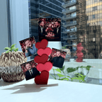 Stacked Hearts Photo Holder, 3D Printed Desk Photo Stand