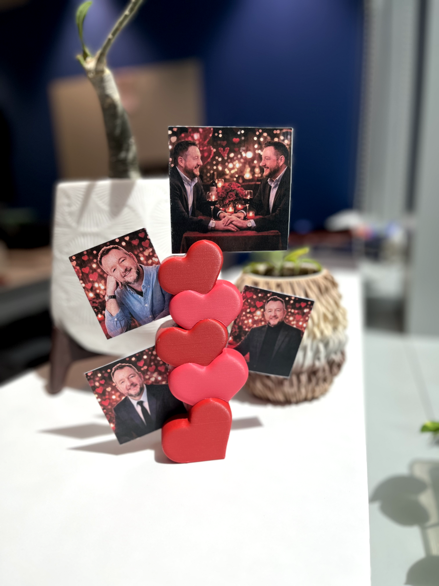 Stacked Hearts Photo Holder