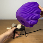 Kamba Spiral Pleated Table Lamp, 3D Printed Sculptural Light