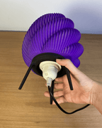 Kamba Spiral Pleated Table Lamp, 3D Printed Sculptural Light