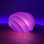 Kamba Spiral Pleated Table Lamp, 3D Printed Sculptural Light