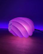 Kamba Spiral Pleated Table Lamp, 3D Printed Sculptural Light